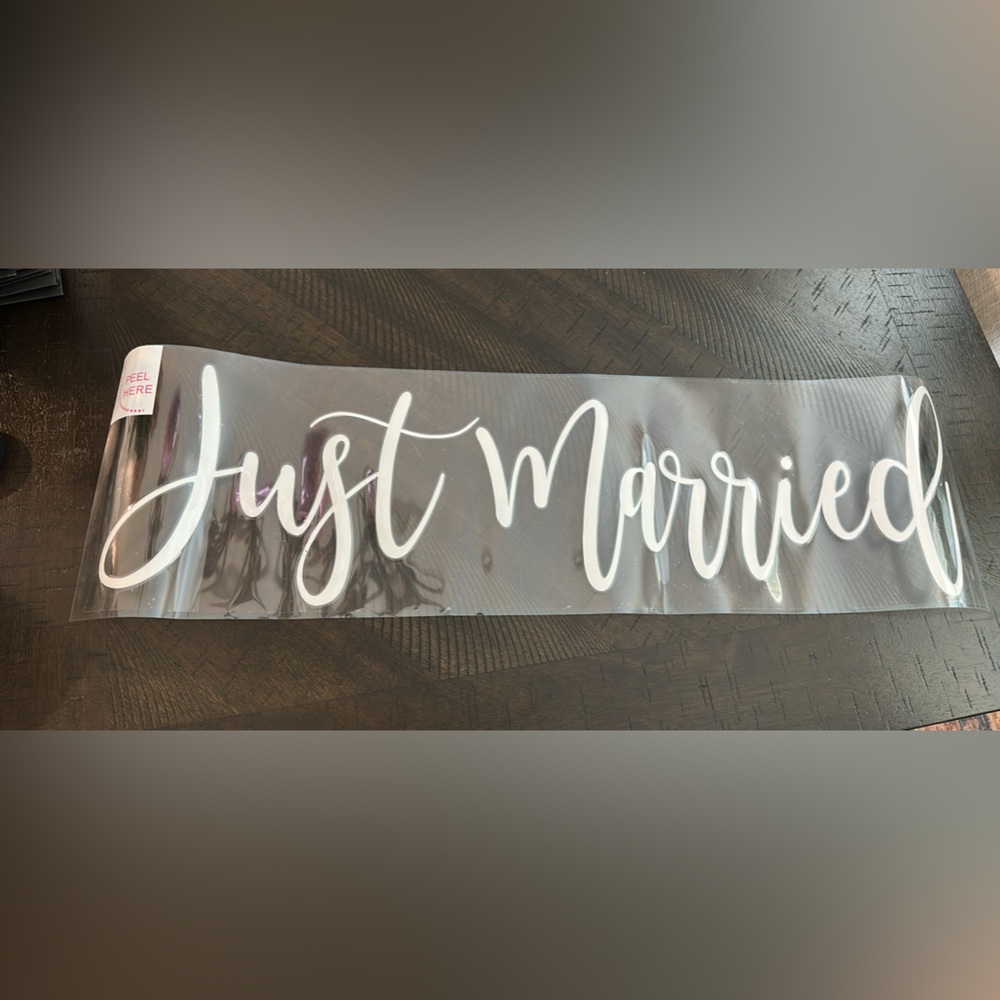 Just Married White Wall Decal